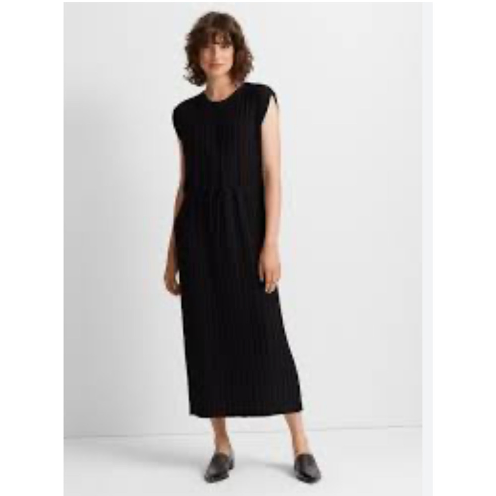 Club Monaco Black Midi Dress Size 00 Minimalist Elegant $279